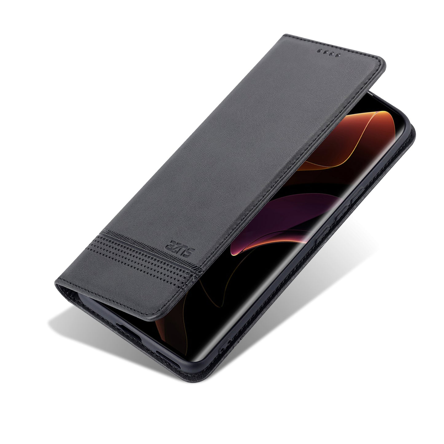 AZNS PU Leather + TPU Wallet Flip Case Magnetic Absorption Folding Stand Protective Cover for Honor 60 Pro