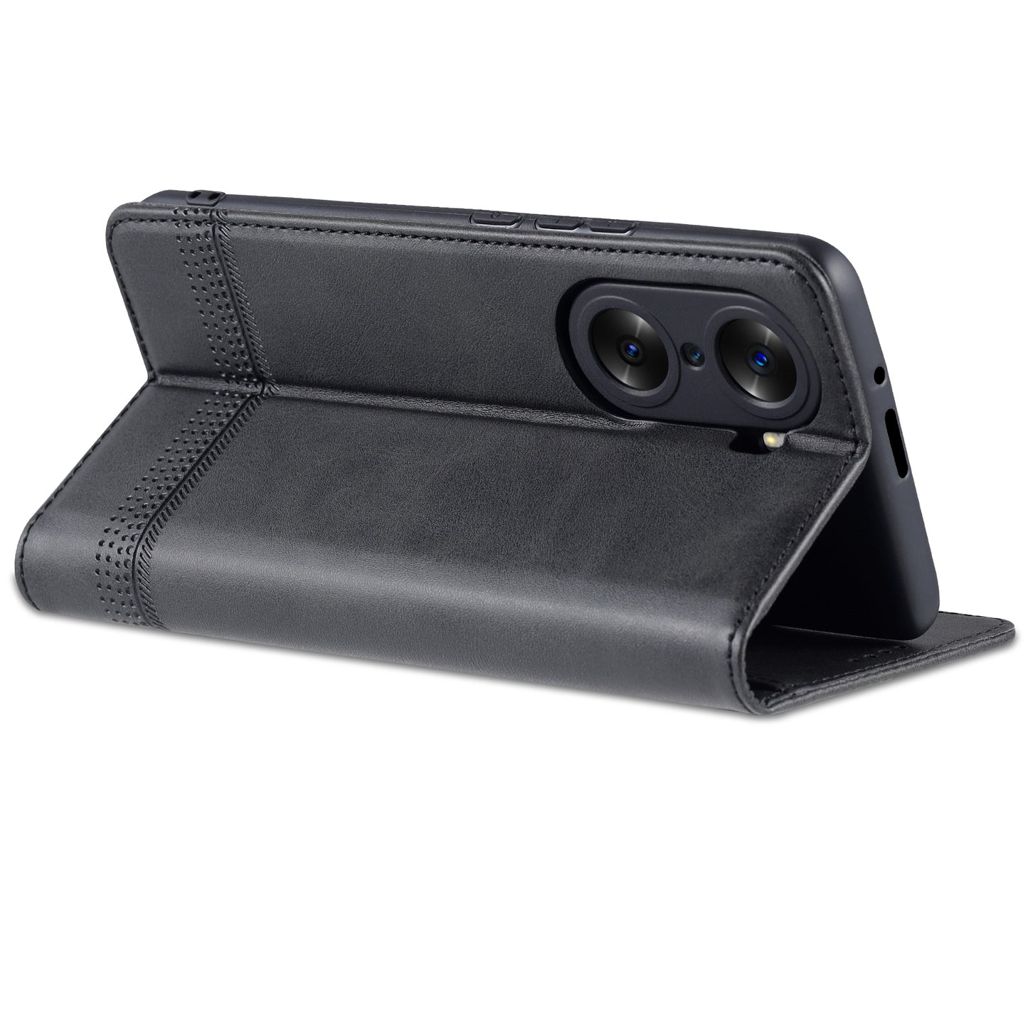 AZNS PU Leather + TPU Wallet Flip Case Magnetic Absorption Folding Stand Protective Cover for Honor 60 Pro