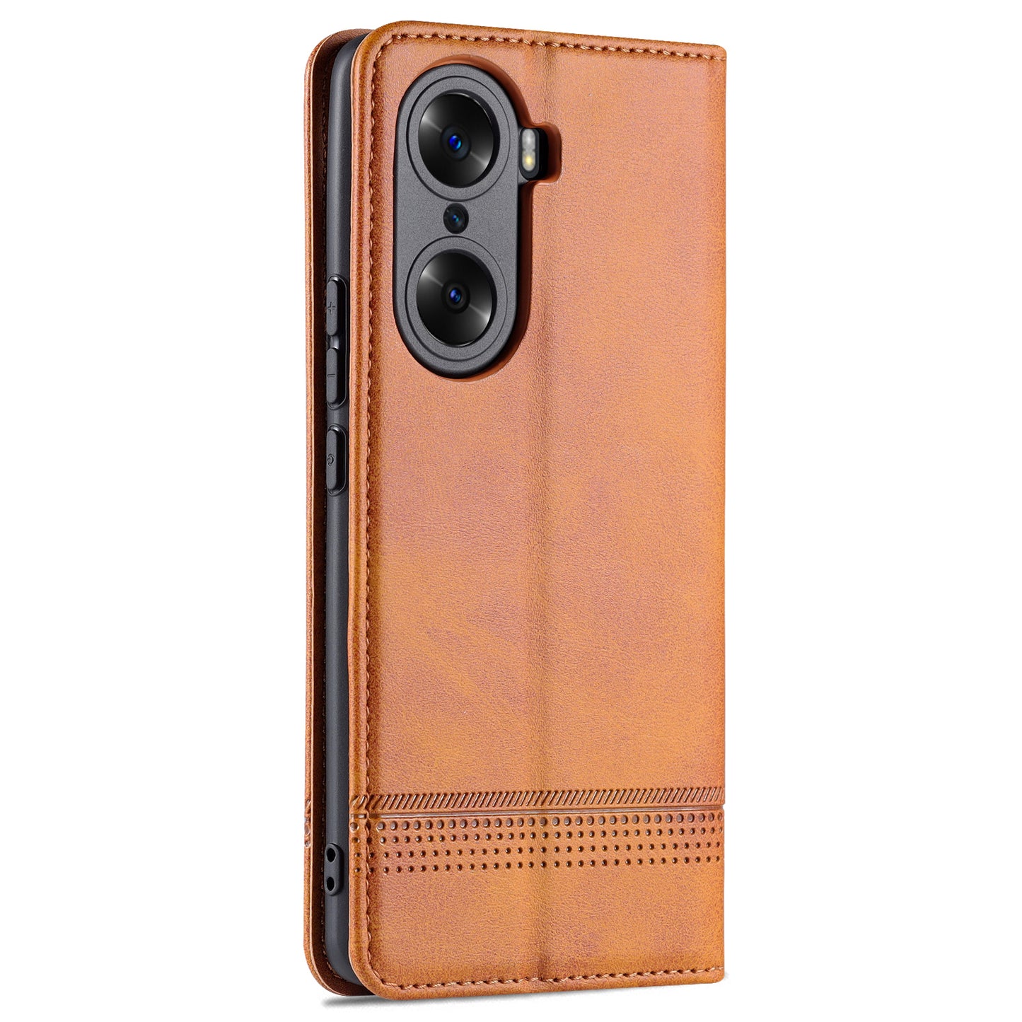 AZNS PU Leather + TPU Wallet Flip Case Magnetic Absorption Folding Stand Protective Cover for Honor 60 Pro