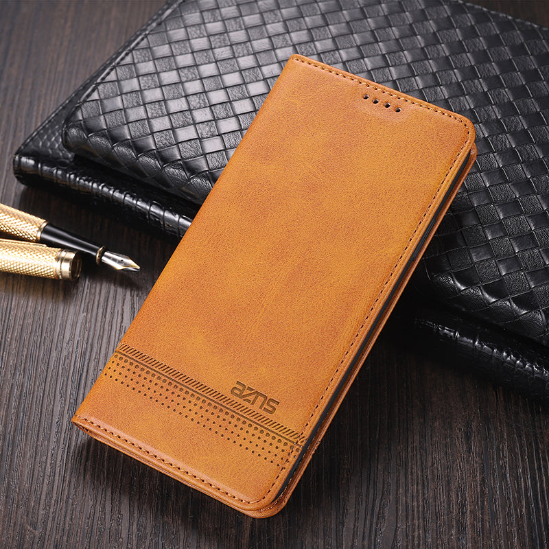 AZNS PU Leather + TPU Wallet Flip Case Magnetic Absorption Folding Stand Protective Cover for Honor 60 Pro