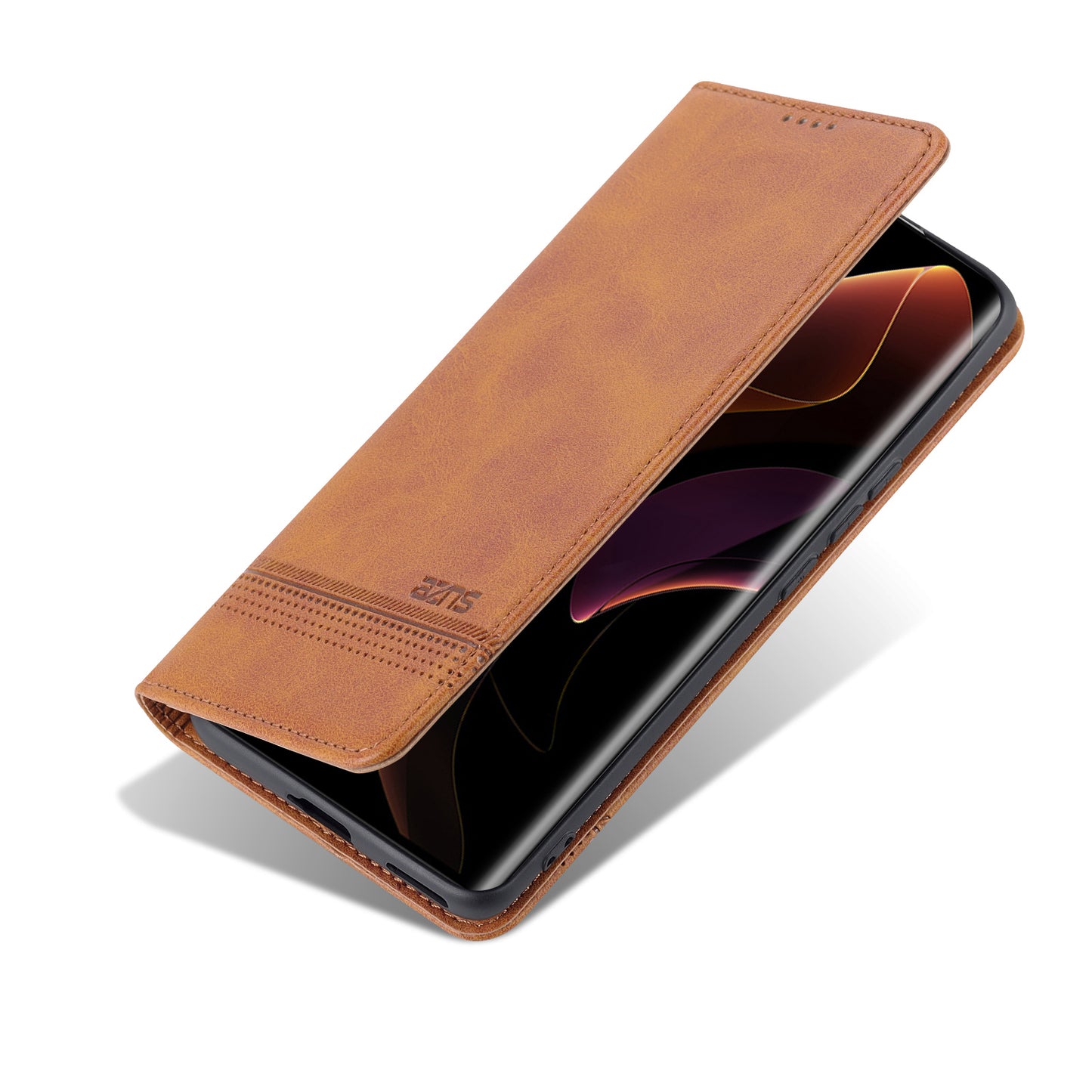 AZNS PU Leather + TPU Wallet Flip Case Magnetic Absorption Folding Stand Protective Cover for Honor 60 Pro