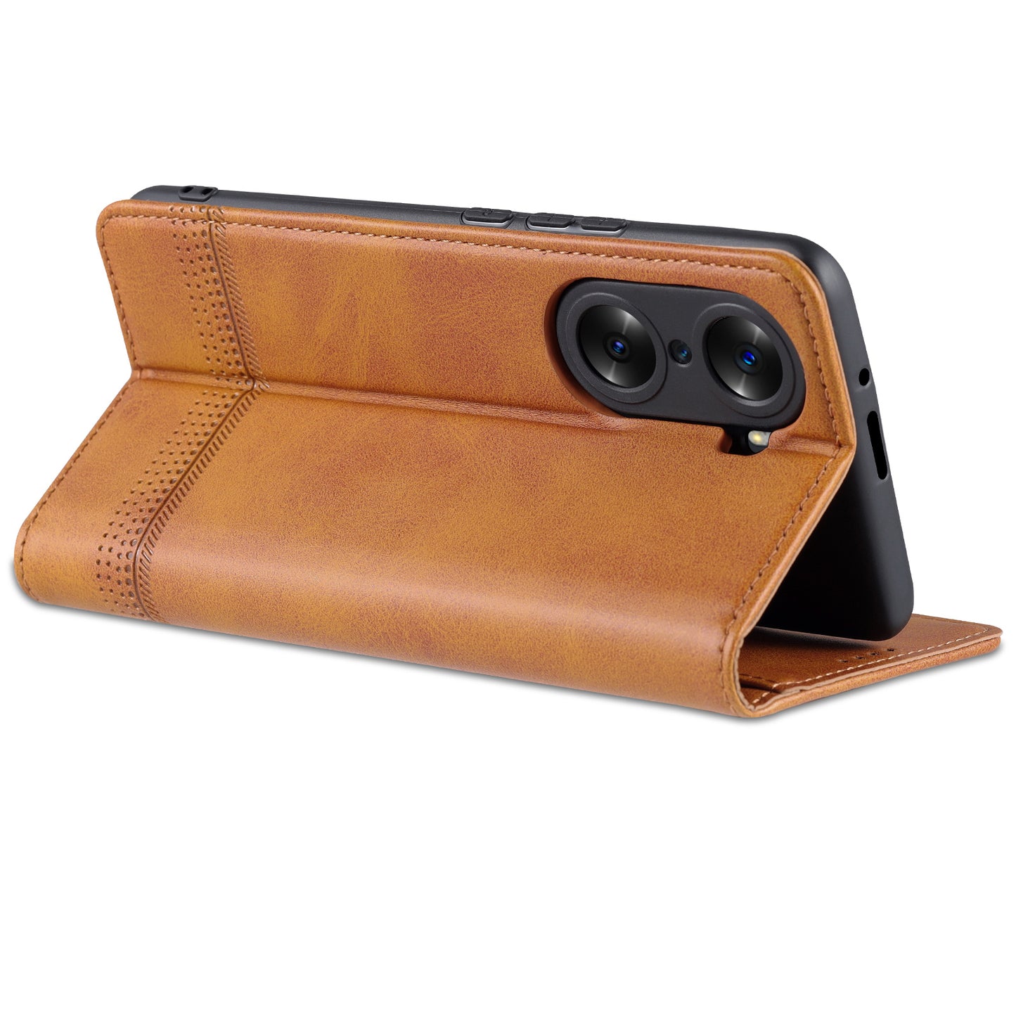 AZNS PU Leather + TPU Wallet Flip Case Magnetic Absorption Folding Stand Protective Cover for Honor 60 Pro