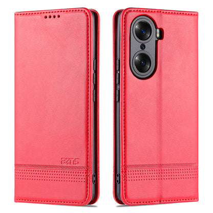 AZNS PU Leather + TPU Wallet Flip Case Magnetic Absorption Folding Stand Protective Cover for Honor 60 Pro