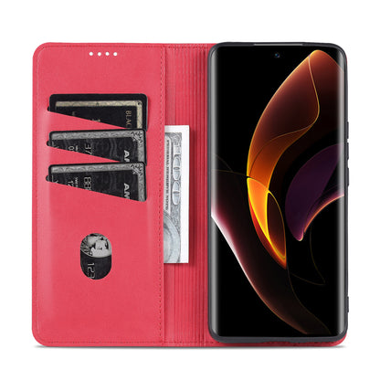 AZNS PU Leather + TPU Wallet Flip Case Magnetic Absorption Folding Stand Protective Cover for Honor 60 Pro