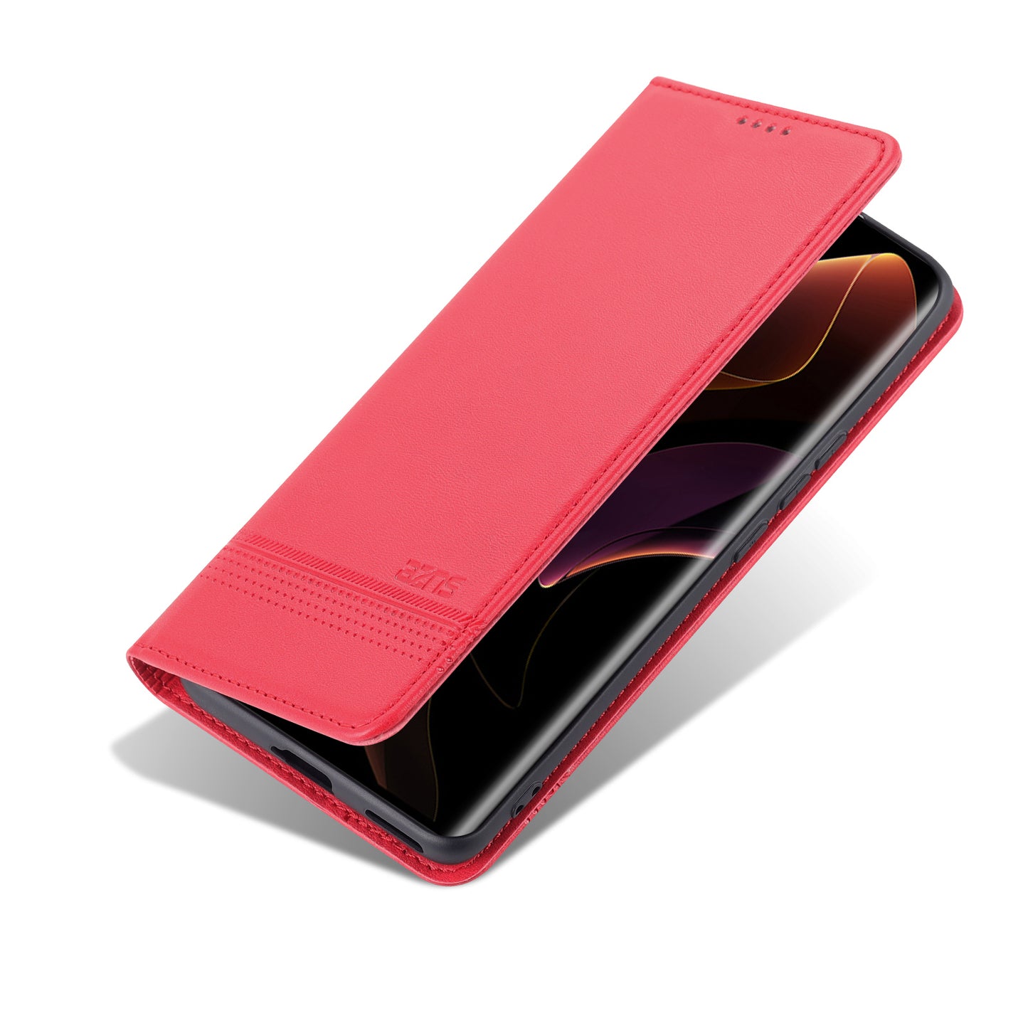 AZNS PU Leather + TPU Wallet Flip Case Magnetic Absorption Folding Stand Protective Cover for Honor 60 Pro