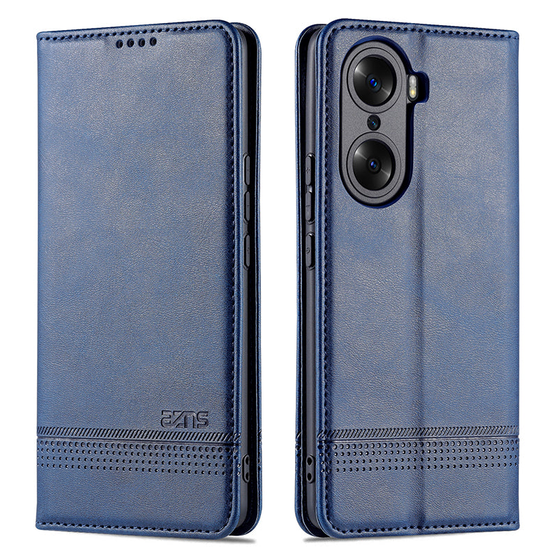 AZNS PU Leather + TPU Wallet Flip Case Magnetic Absorption Folding Stand Protective Cover for Honor 60 Pro