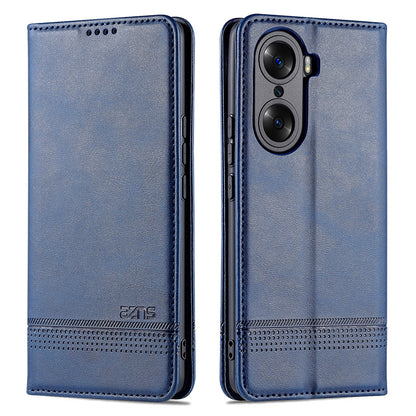 AZNS PU Leather + TPU Wallet Flip Case Magnetic Absorption Folding Stand Protective Cover for Honor 60 Pro