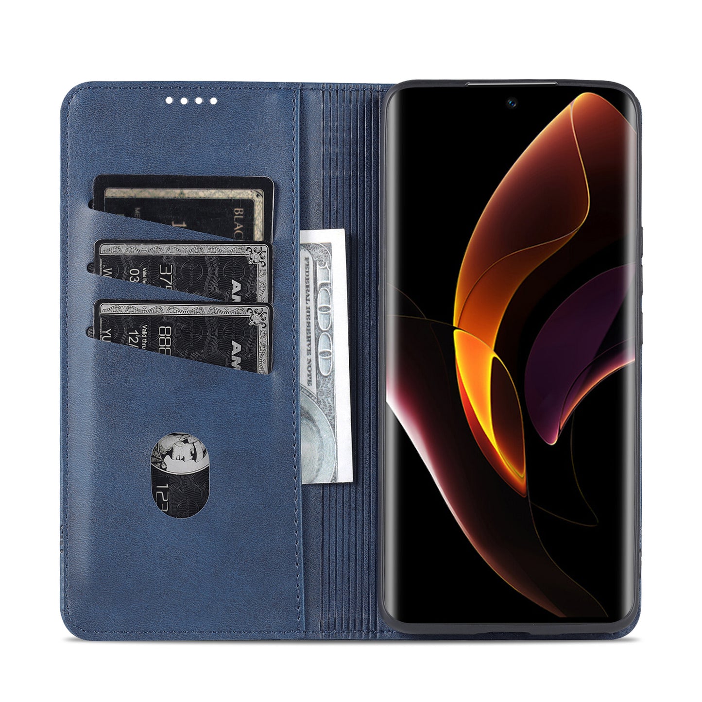 AZNS PU Leather + TPU Wallet Flip Case Magnetic Absorption Folding Stand Protective Cover for Honor 60 Pro
