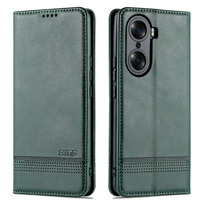 AZNS PU Leather + TPU Wallet Flip Case Magnetic Absorption Folding Stand Protective Cover for Honor 60 Pro