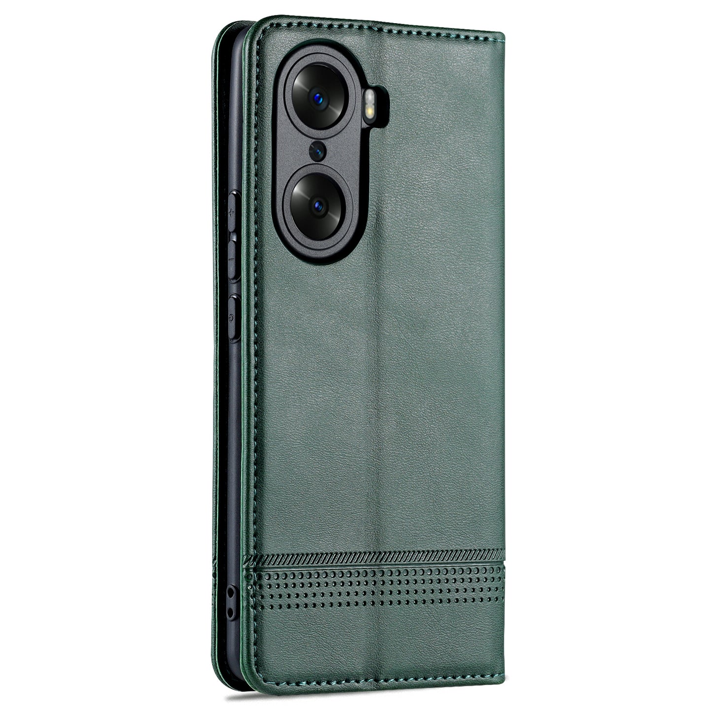 AZNS PU Leather + TPU Wallet Flip Case Magnetic Absorption Folding Stand Protective Cover for Honor 60 Pro