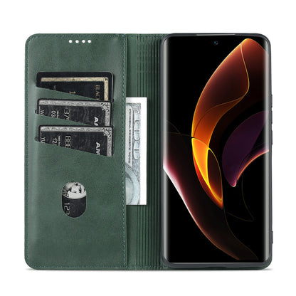 AZNS PU Leather + TPU Wallet Flip Case Magnetic Absorption Folding Stand Protective Cover for Honor 60 Pro