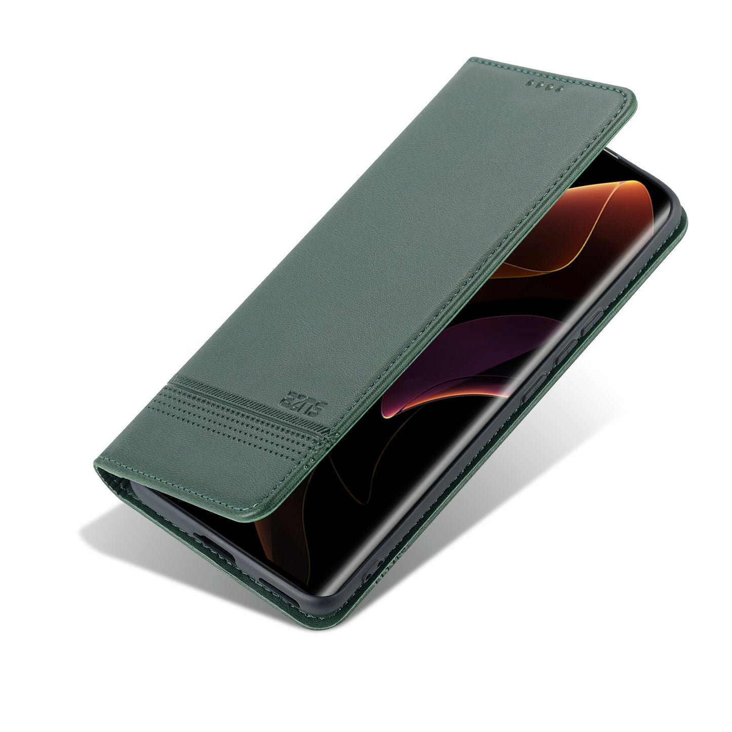 AZNS PU Leather + TPU Wallet Flip Case Magnetic Absorption Folding Stand Protective Cover for Honor 60 Pro