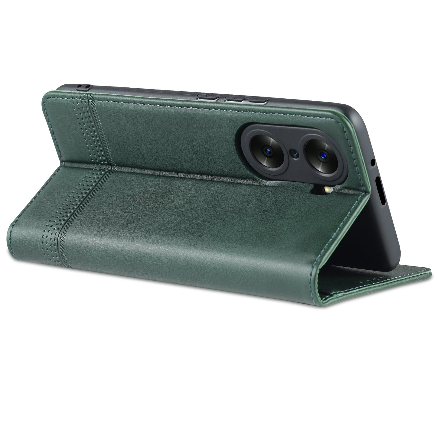 AZNS PU Leather + TPU Wallet Flip Case Magnetic Absorption Folding Stand Protective Cover for Honor 60 Pro