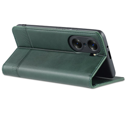 AZNS PU Leather + TPU Wallet Flip Case Magnetic Absorption Folding Stand Protective Cover for Honor 60 Pro