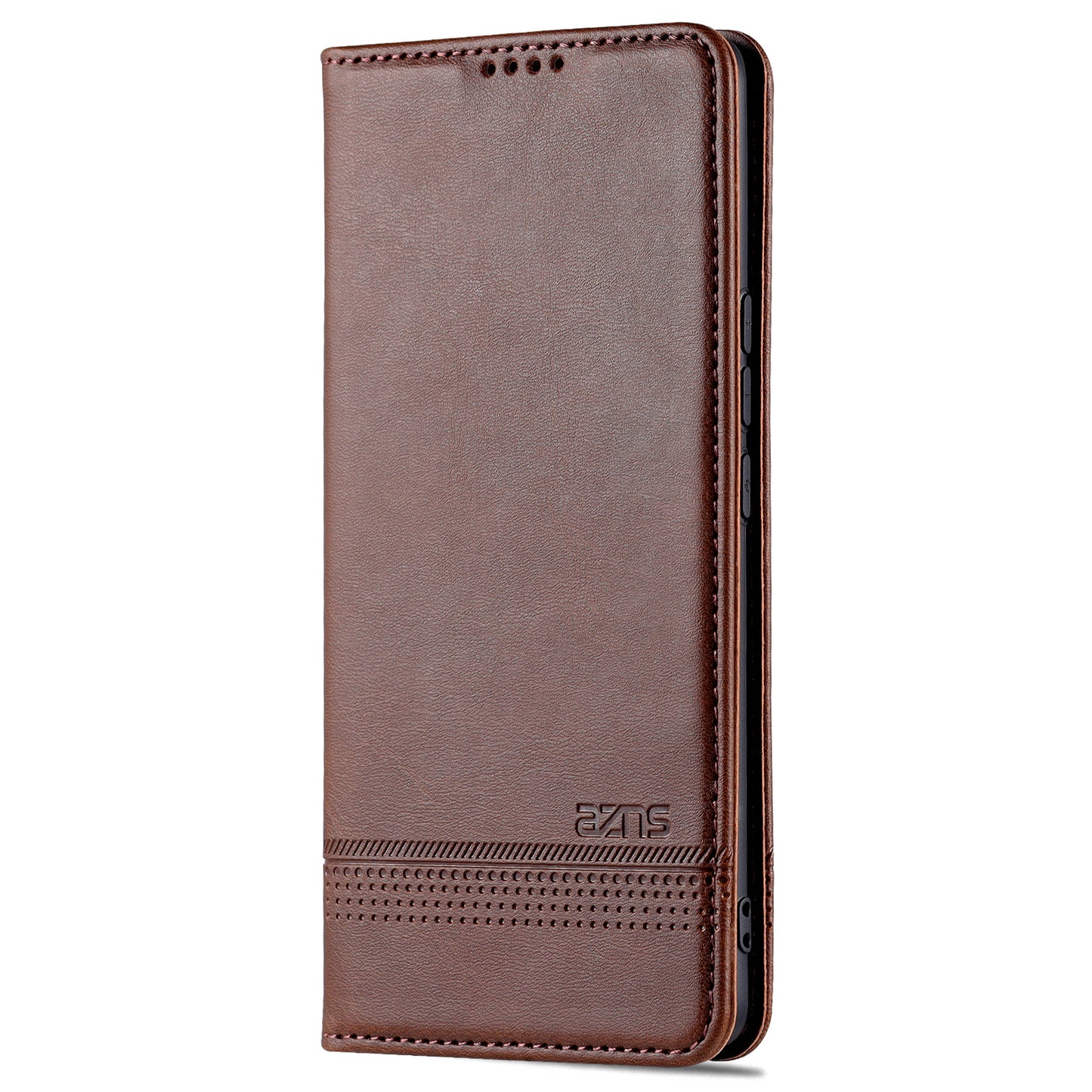 AZNS PU Leather + TPU Wallet Flip Case Magnetic Absorption Folding Stand Protective Cover for Honor 60 Pro