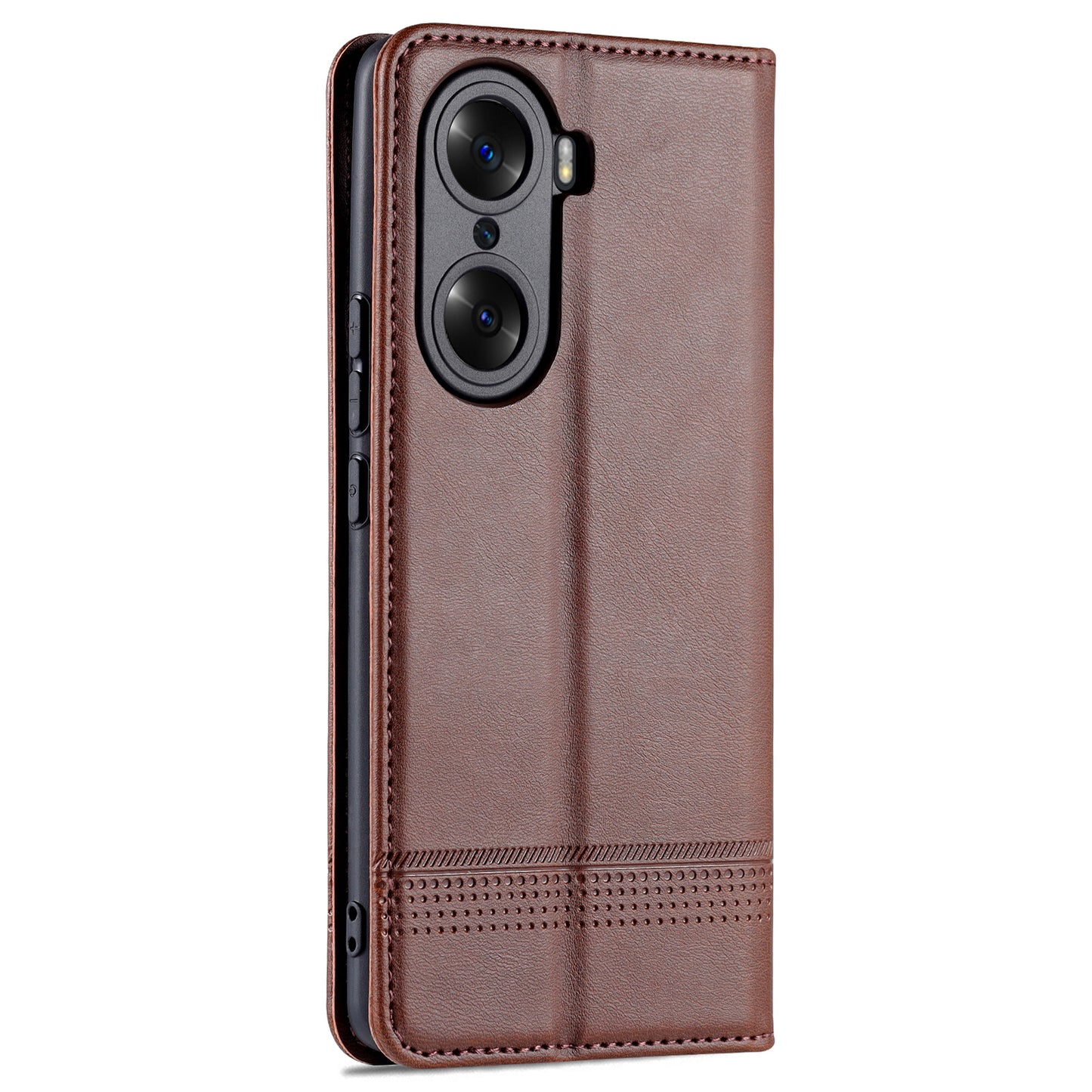 AZNS PU Leather + TPU Wallet Flip Case Magnetic Absorption Folding Stand Protective Cover for Honor 60 Pro