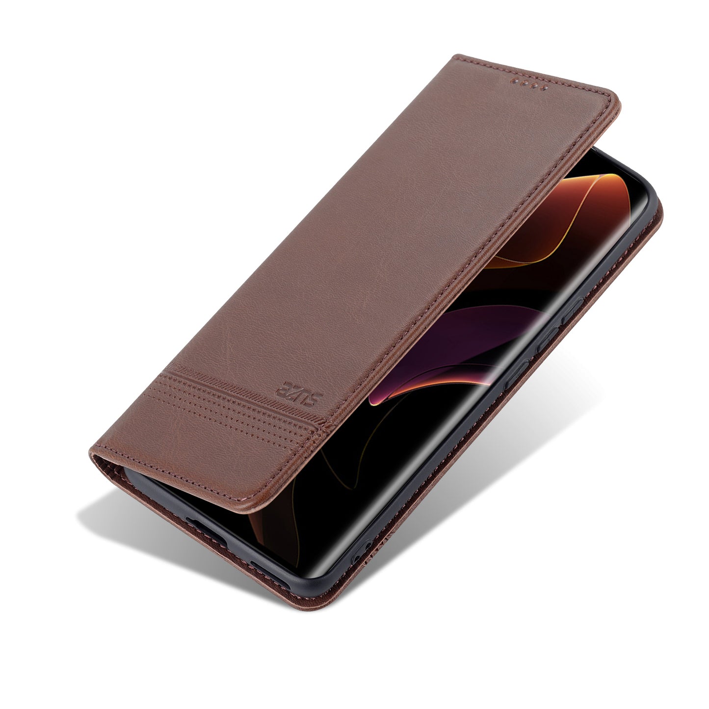 AZNS PU Leather + TPU Wallet Flip Case Magnetic Absorption Folding Stand Protective Cover for Honor 60 Pro