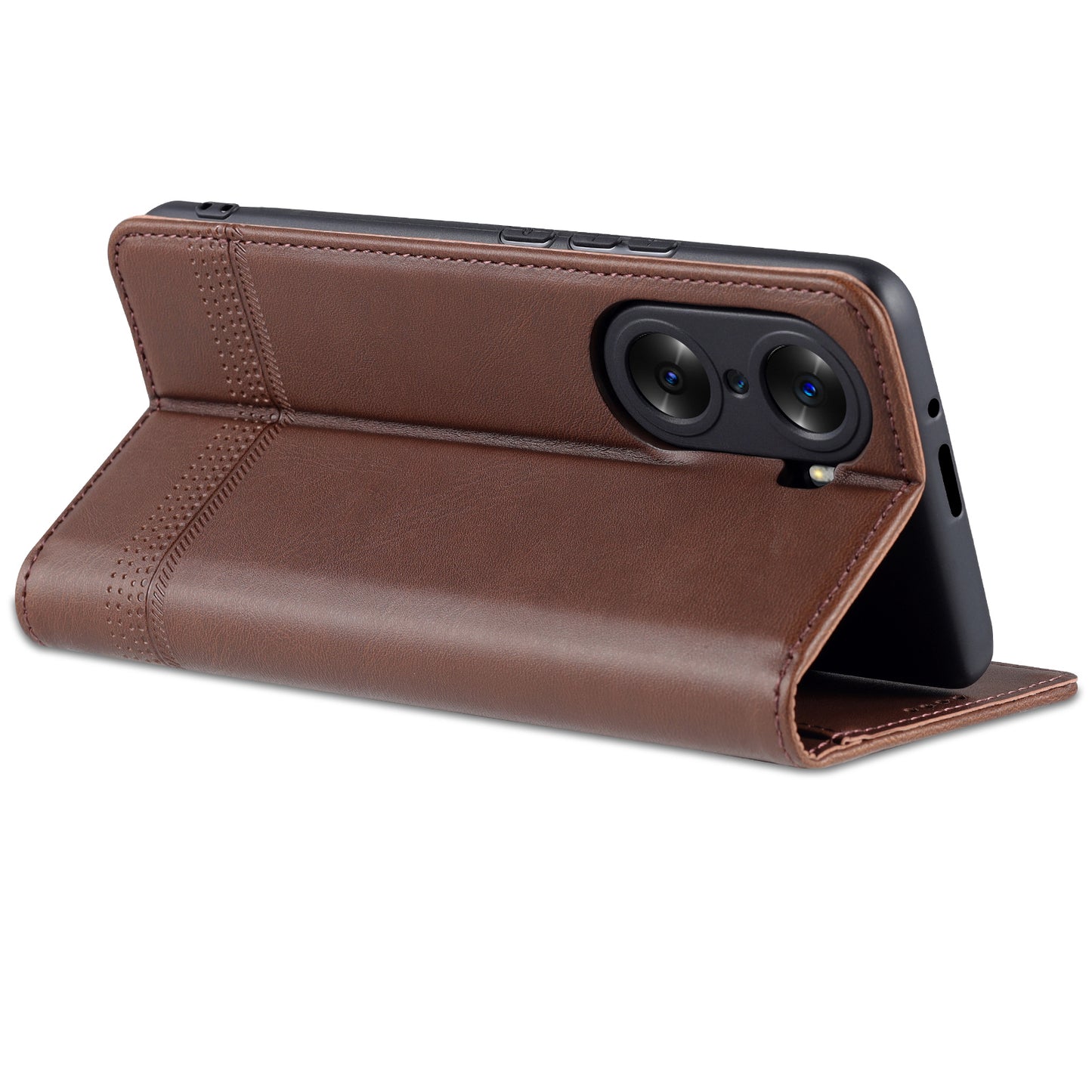 AZNS PU Leather + TPU Wallet Flip Case Magnetic Absorption Folding Stand Protective Cover for Honor 60 Pro