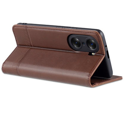 AZNS PU Leather + TPU Wallet Flip Case Magnetic Absorption Folding Stand Protective Cover for Honor 60 Pro