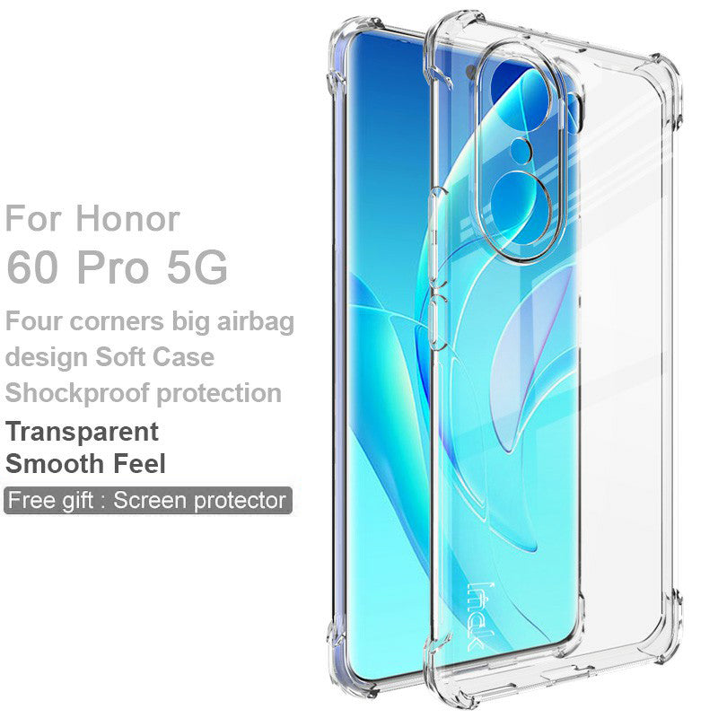 IMAK For Honor 60 Pro 5G Enhanced Four Corners Anti-drop Soft TPU Phone Case with Screen Protector
