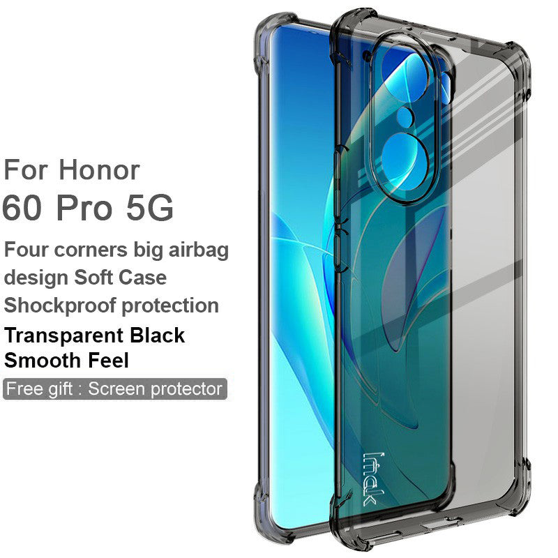 IMAK For Honor 60 Pro 5G Enhanced Four Corners Anti-drop Soft TPU Phone Case with Screen Protector