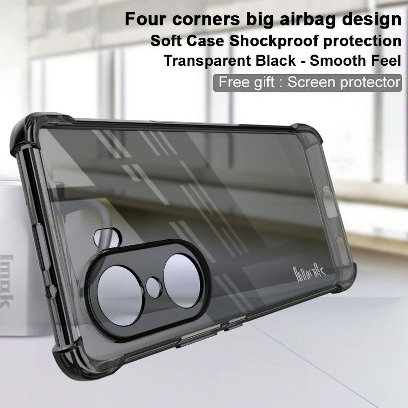 IMAK For Honor 60 Pro 5G Enhanced Four Corners Anti-drop Soft TPU Phone Case with Screen Protector