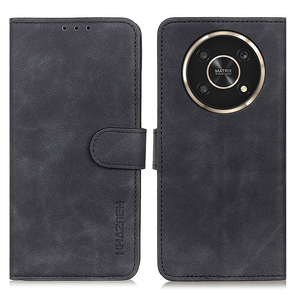 KHAZNEH Vintage PU Leather Case for Honor X30/X9 5G/Magic 4 Lite 5G, Magnetic Closure Wallet Stand Book Style Flip Phone Cover