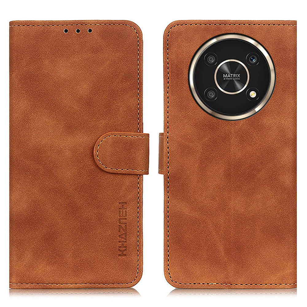 KHAZNEH Vintage PU Leather Case for Honor X30/X9 5G/Magic 4 Lite 5G, Magnetic Closure Wallet Stand Book Style Flip Phone Cover