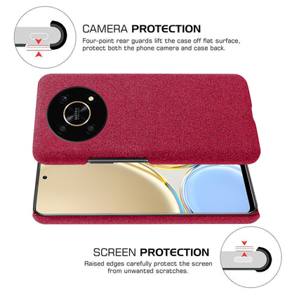 For Honor X30/X9 5G/Magic 4 Lite 5G Solid Color Cloth Coated Phone Case Incomplete Covering Hard PC Protective Cover