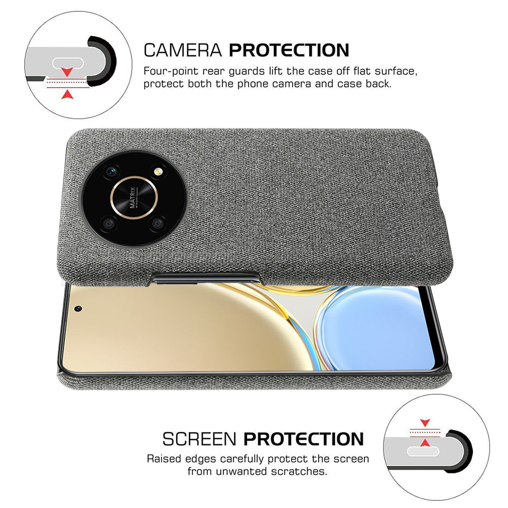 For Honor X30/X9 5G/Magic 4 Lite 5G Solid Color Cloth Coated Phone Case Incomplete Covering Hard PC Protective Cover
