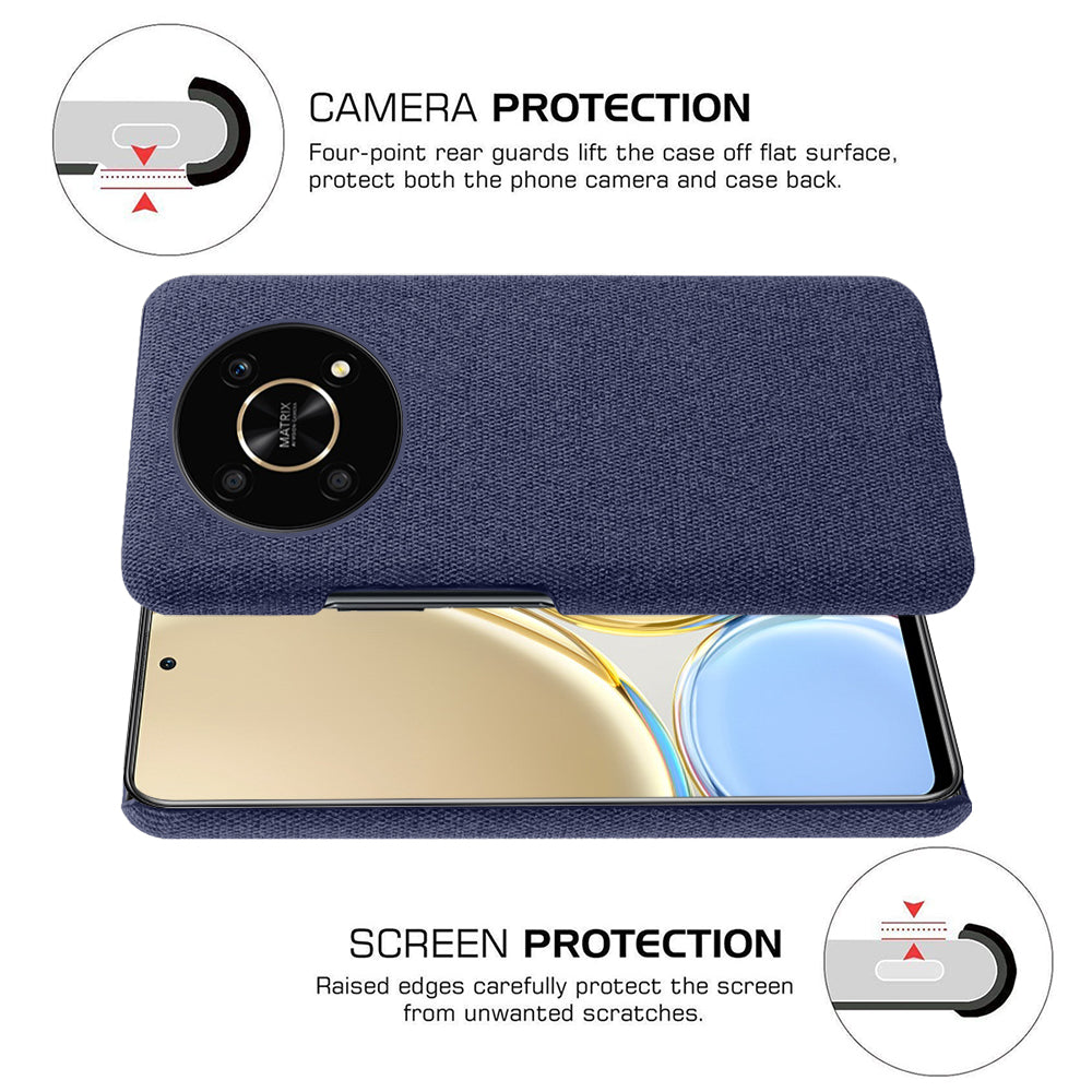 For Honor X30/X9 5G/Magic 4 Lite 5G Solid Color Cloth Coated Phone Case Incomplete Covering Hard PC Protective Cover