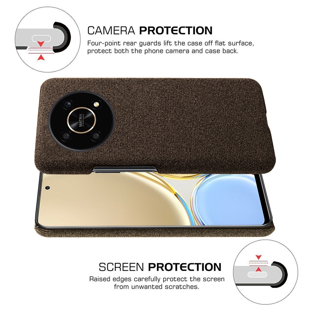 For Honor X30/X9 5G/Magic 4 Lite 5G Solid Color Cloth Coated Phone Case Incomplete Covering Hard PC Protective Cover