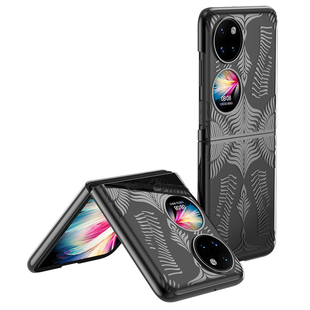 For Huawei P50 Pocket Electroplating Wing Frame Design Well-protected Hard PC Phone Case Cover
