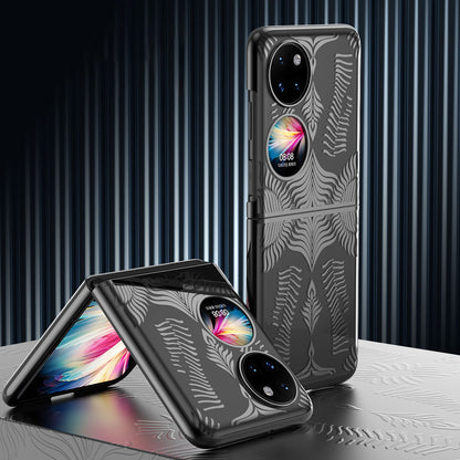 For Huawei P50 Pocket Electroplating Wing Frame Design Well-protected Hard PC Phone Case Cover