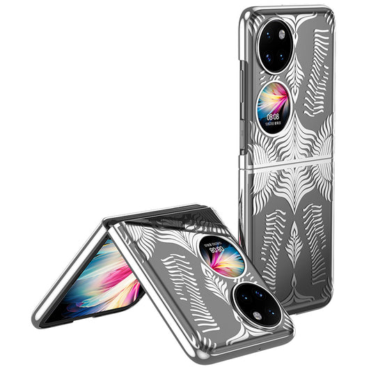 For Huawei P50 Pocket Electroplating Wing Frame Design Well-protected Hard PC Phone Case Cover