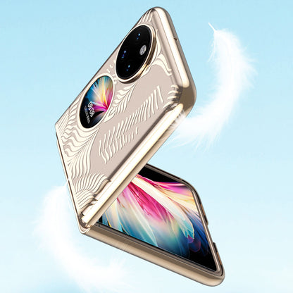 For Huawei P50 Pocket Electroplating Wing Frame Design Well-protected Hard PC Phone Case Cover