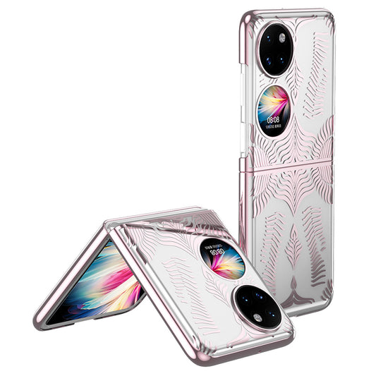 For Huawei P50 Pocket Electroplating Wing Frame Design Well-protected Hard PC Phone Case Cover