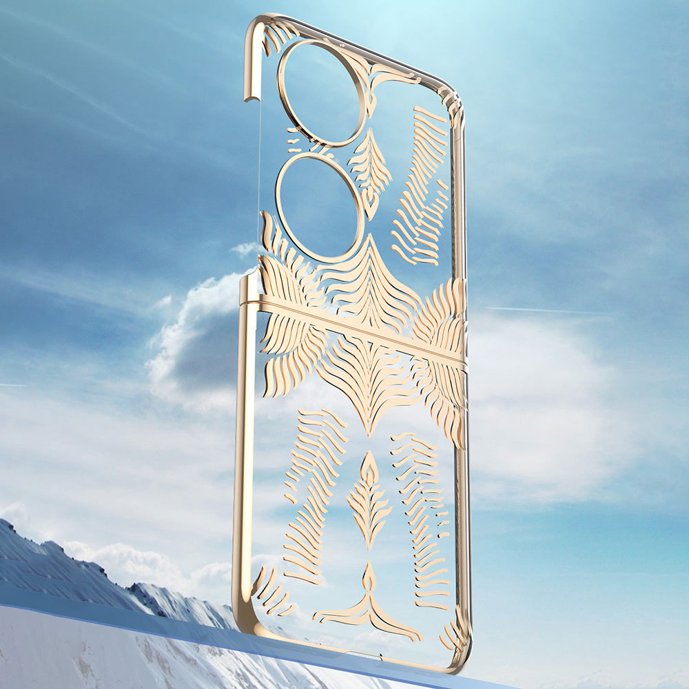 For Huawei P50 Pocket Electroplating Wing Frame Design Well-protected Hard PC Phone Case Cover