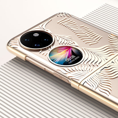 For Huawei P50 Pocket Electroplating Wing Frame Design Well-protected Hard PC Phone Case Cover
