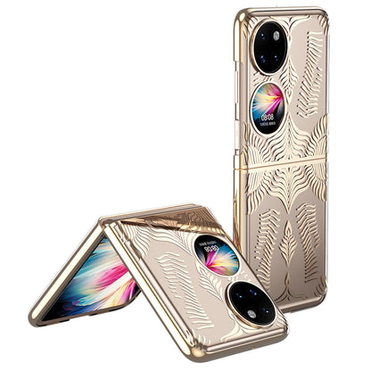 For Huawei P50 Pocket Electroplating Wing Frame Design Well-protected Hard PC Phone Case Cover
