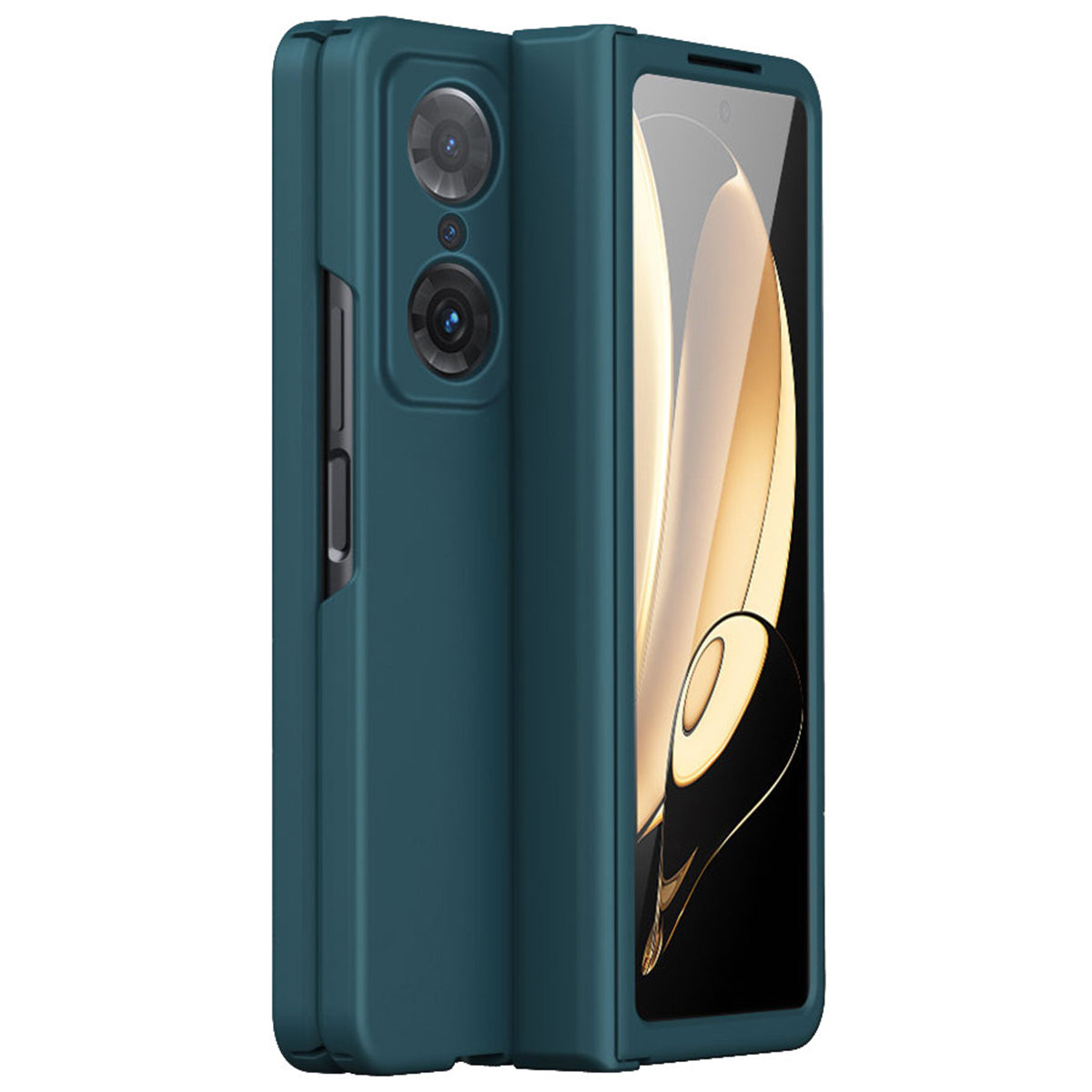 For Honor Magic V Hinge Design All-round Coverage Hard PC Folding Phone Case Cover with Glass Screen Protector