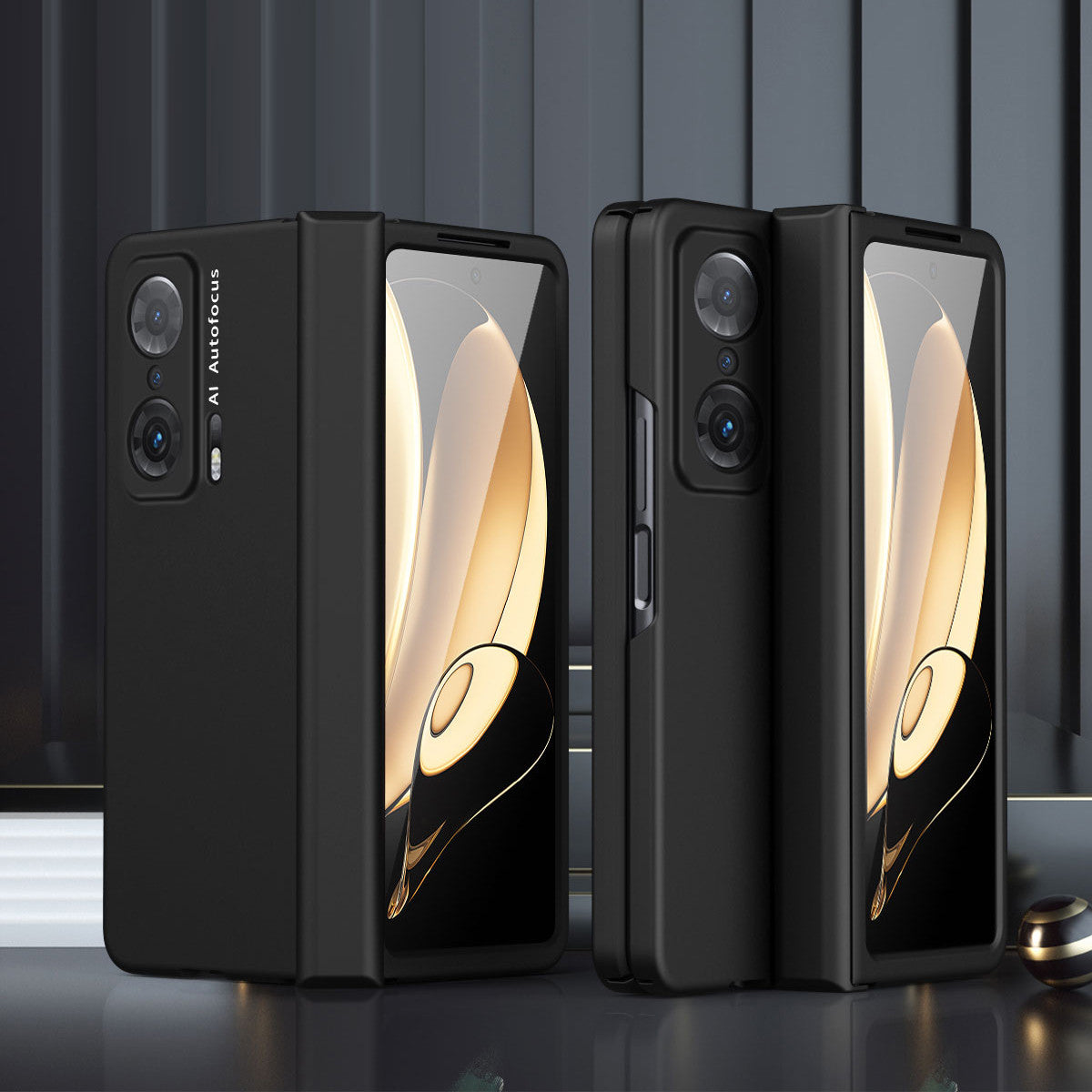 For Honor Magic V Hinge Design All-round Coverage Hard PC Folding Phone Case Cover with Glass Screen Protector