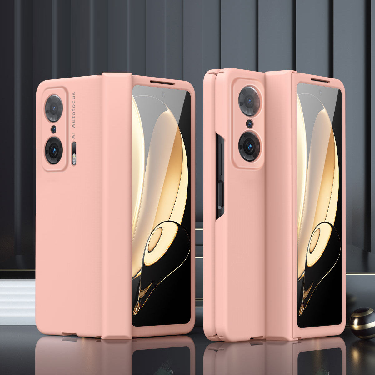 For Honor Magic V Hinge Design All-round Coverage Hard PC Folding Phone Case Cover with Glass Screen Protector