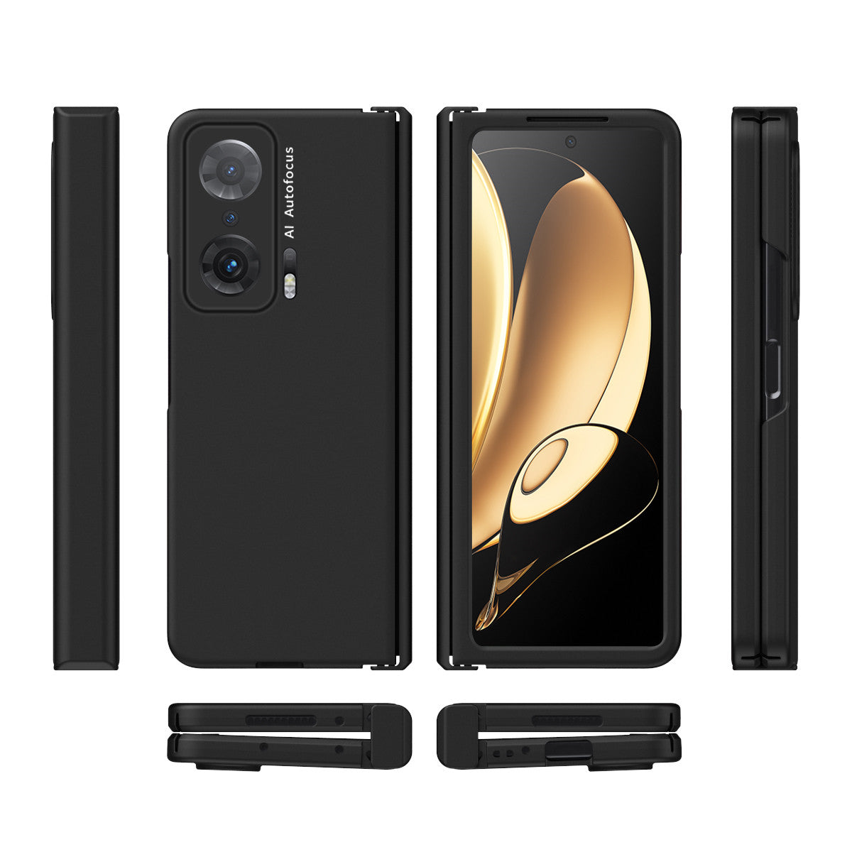 For Honor Magic V Hinge Design All-round Coverage Hard PC Folding Phone Case Cover with Glass Screen Protector