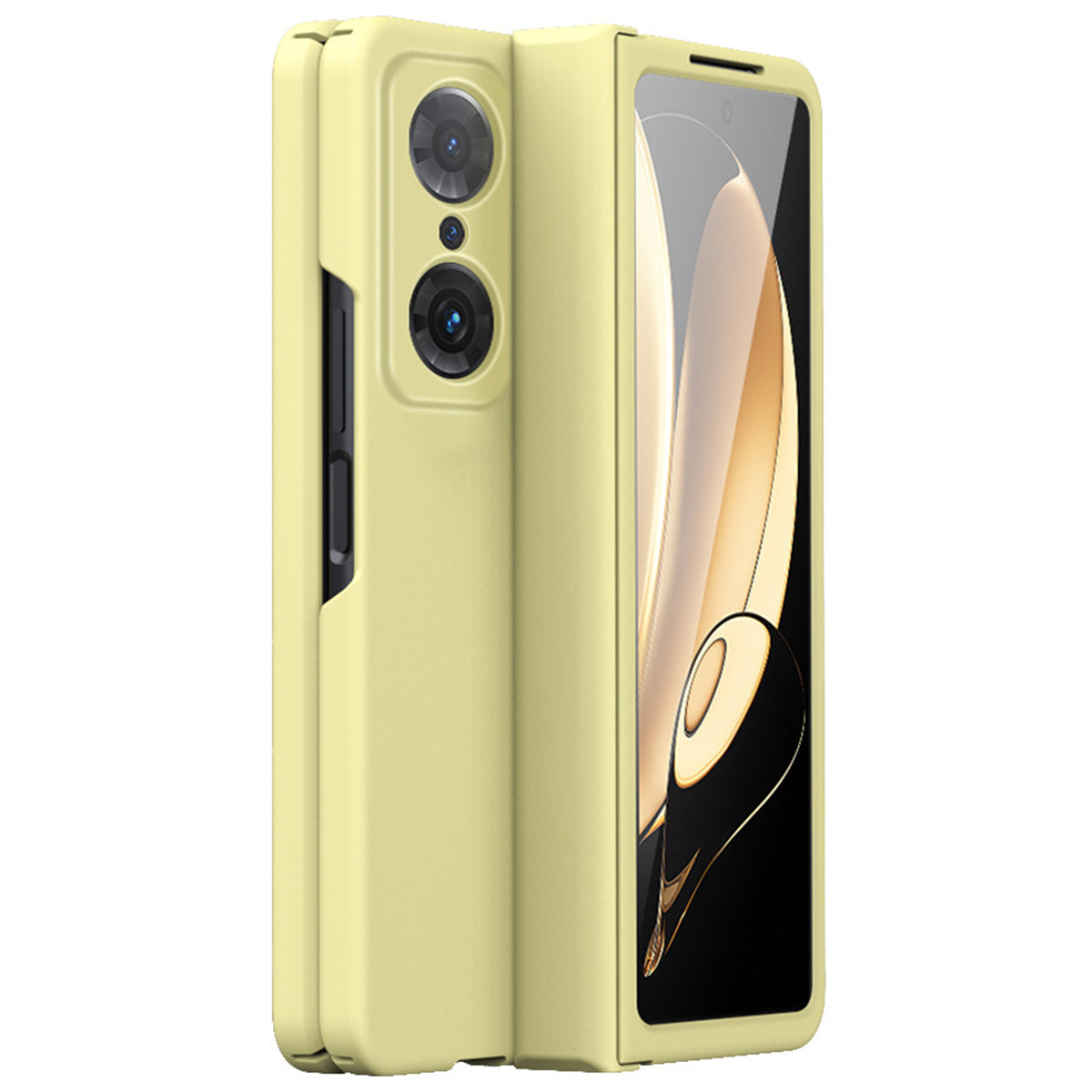 For Honor Magic V Hinge Design All-round Coverage Hard PC Folding Phone Case Cover with Glass Screen Protector