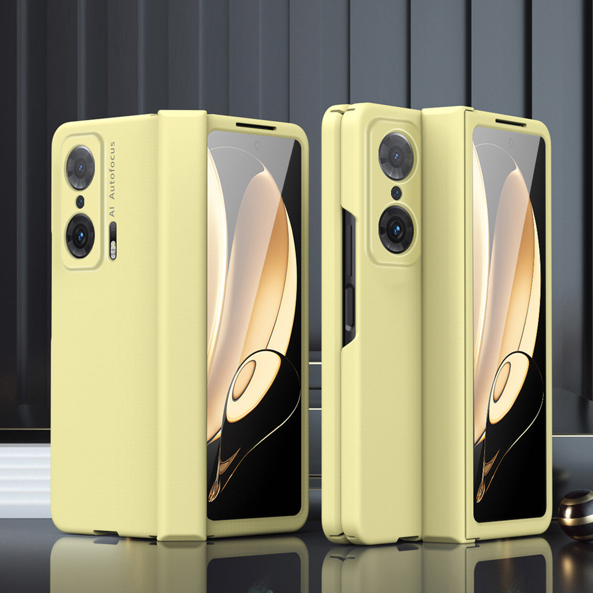 For Honor Magic V Hinge Design All-round Coverage Hard PC Folding Phone Case Cover with Glass Screen Protector