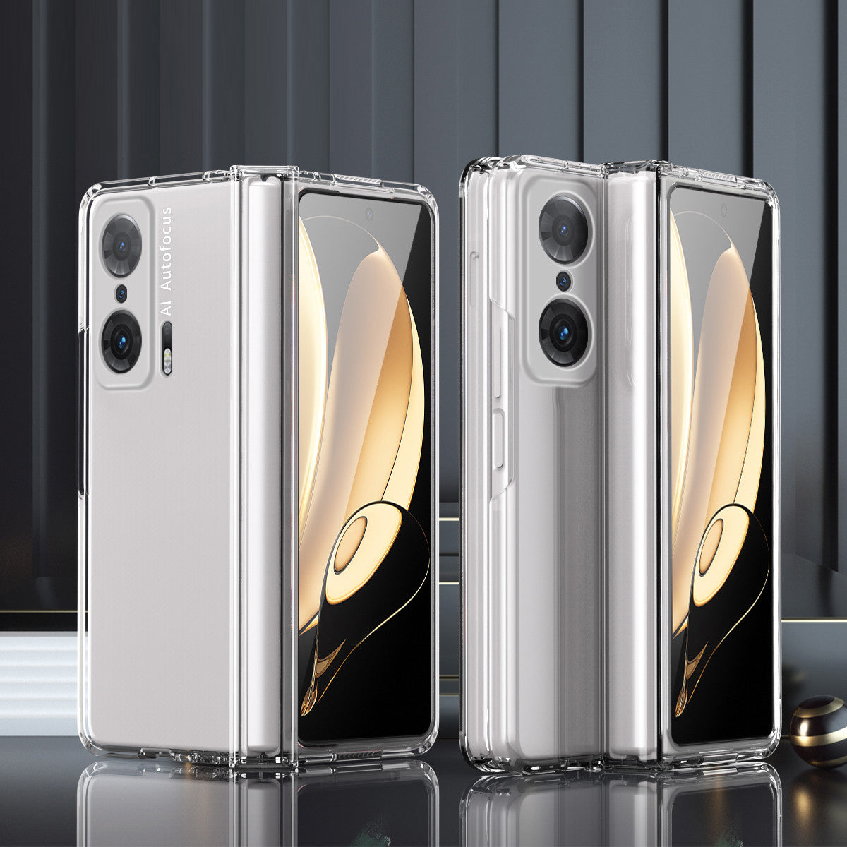 For Honor Magic V Hinge Design All-round Coverage Hard PC Folding Phone Case Cover with Glass Screen Protector