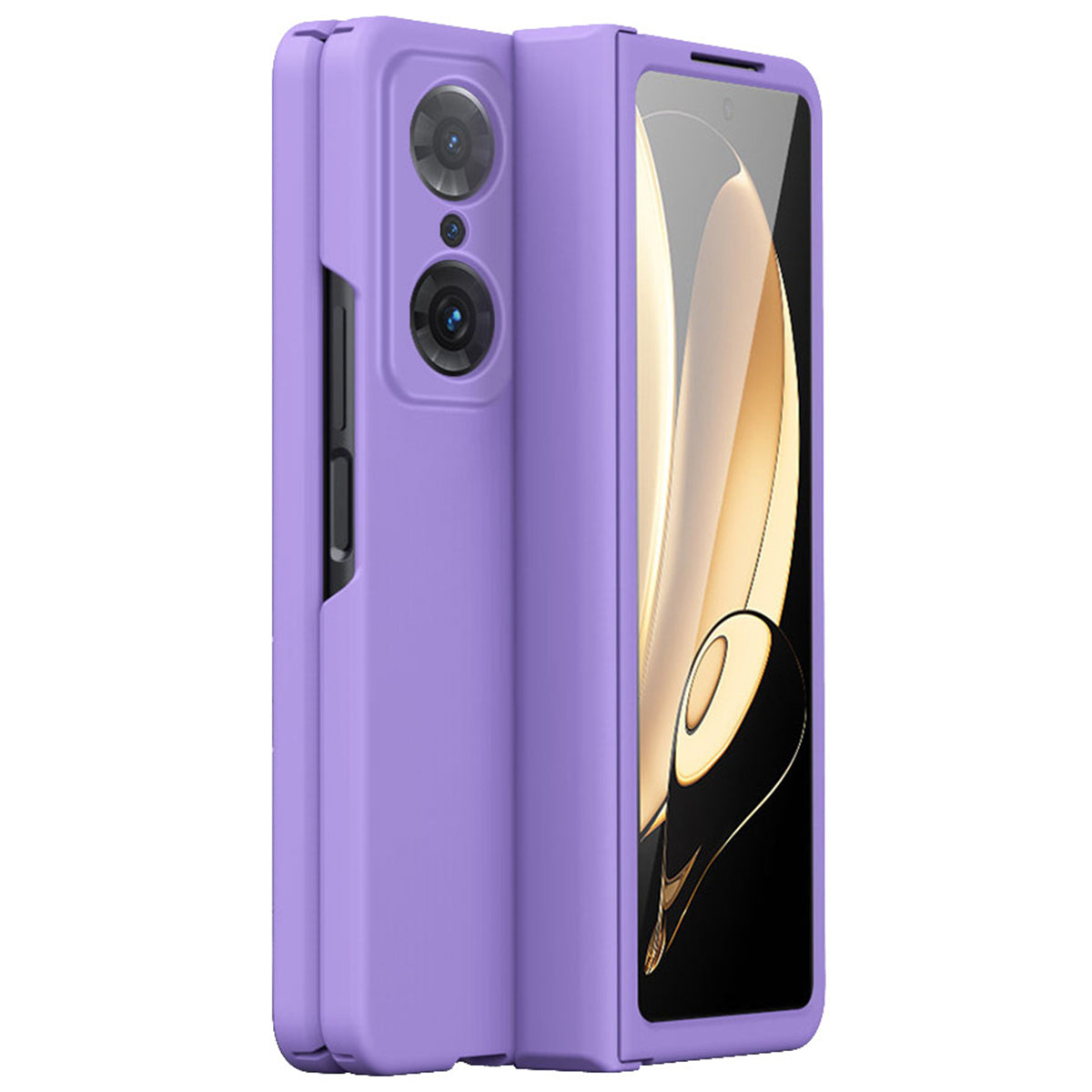 For Honor Magic V Hinge Design All-round Coverage Hard PC Folding Phone Case Cover with Glass Screen Protector