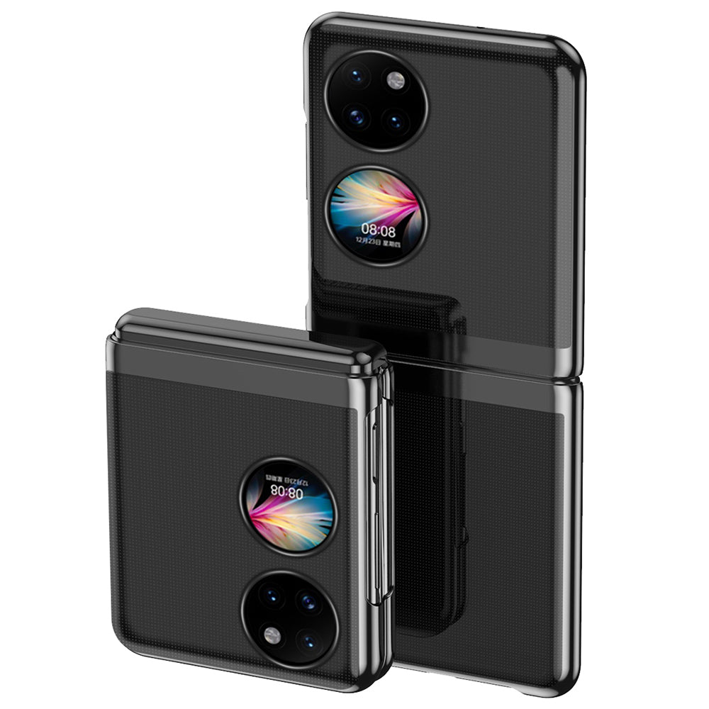 For Huawei P50 Pocket Electroplating Hard PC Cover Light Thin Transparent Folding Phone Case