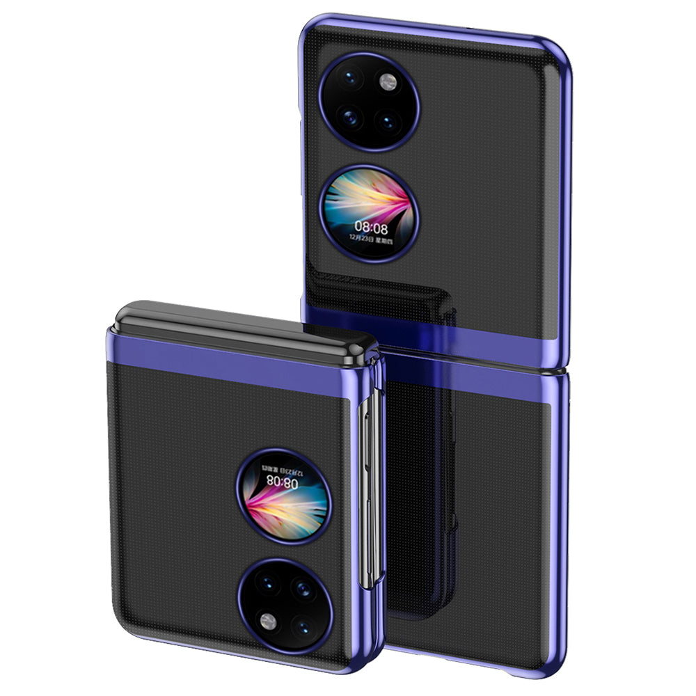 For Huawei P50 Pocket Electroplating Hard PC Cover Light Thin Transparent Folding Phone Case